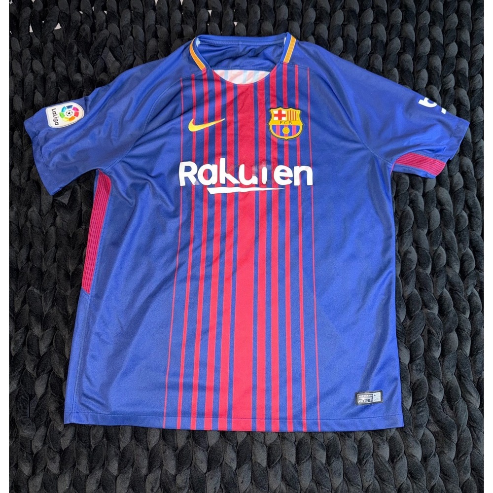 Nike FC Barcelona 2017 2018 Home‎ Jersey Dri-Fit Soccer Jersey Men's Size XL